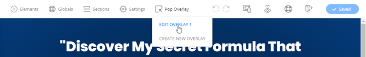 OptimizePress 3 Pop Overlay Menu